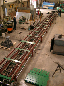 Large Slat Conveyor being Assemblied in Factory Prior to Delivery